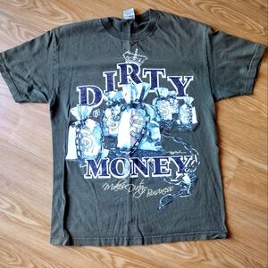 Vintage Y2K Ruff Ryder Dirty Money graphic T-shirt. Green, Size L